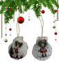 SCALLOP SEASHELL CHRISTMAS ORNAMENT- Set 8 BEACH COASTAL DECOR - Handmade Hand Painted DECOUPAGED Repurposed Upcycled Gift SET OF 2 Ornaments - JAMsCraftCloset
