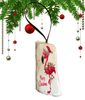 Antique West Virginia Roof Decoupaged Christmas Ornament - Flamingo With Lights Merry Christmas - Handmade Holiday Tree Decor Unique Beach Lake House Gift - JAMsCraftCloset