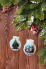 SCALLOP SEASHELL CHRISTMAS ORNAMENT- Set 10 BEACH COASTAL DECOR - Handmade Hand Painted DECOUPAGED Repurposed Upcycled Gift SET OF 2 Ornaments - JAMsCraftCloset