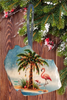 Antique West Virginia Roof Decoupaged Christmas Ornament - Flamingo With Palm Tree 2 - Handmade Holiday Tree Decor Unique Beach Lake House Gift - JAMsCraftCloset