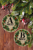 Christmas Personalized Ornament Handmade INITIAL AND NAME WREATH Large Round Wooden Sublimation Large Holiday Tree Decoration GIFT Crafters Delight -JAMsCraftCloset