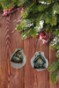 SCALLOP SEASHELL CHRISTMAS ORNAMENT- Set 9 BEACH COASTAL DECOR - Handmade Hand Painted DECOUPAGED Repurposed Upcycled Gift SET OF 2 Ornaments