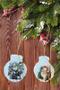 SCALLOP SEASHELL CHRISTMAS ORNAMENT- SANTA SET 2 - BEACH COASTAL DECOR - Handmade Hand Painted DECOUPAGED Repurposed Upcycled Gift SET OF 2 Ornaments {{ JAMsCraftCloset }}