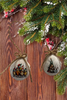 SCALLOP SEASHELL CHRISTMAS ORNAMENT- FARM ANIMALS Christmas Ornaments SET 2 - HOLIDAY DECOR - Handmade Hand Painted DECOUPAGED Repurposed Upcycled Gift SET OF 2 Ornaments - JAMsCraftCloset