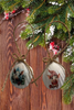 SCALLOP SEASHELL CHRISTMAS ORNAMENT- FARM ANIMALS Christmas Ornaments SET 1 - HOLIDAY DECOR - Handmade Hand Painted DECOUPAGED Repurposed Upcycled Gift SET OF 2 Ornaments - JAMsCraftCloset