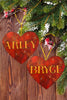Christmas Personalized Ornament Handmade NAME ON HEART RED GOLD BLING Large HEART SHAPED Wooden Sublimation Large Holiday Tree Decoration GIFT Crafters Delight -JAMsCraftCloset