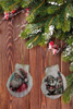 SCALLOP SEASHELL CHRISTMAS ORNAMENT- Set 3 BEACH COASTAL DECOR - Handmade Hand Painted DECOUPAGED Repurposed Upcycled Gift SET OF 2 Ornaments - JAMsCraftCloset