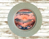PLATE CHARGER TEAL AQUA PLASTIC ROUND DECOUPAGED Upcycled Repurposed Wall Art or Shelf Sitter GOOD MORNING - BEACH SCENE Home Coffee Bar KITCHEN Bathroom Decor Gift WEDDING - JAMsCraftCloset