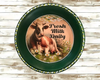 Pie Pan Forrest Green FRESH MILK DAILY Farmhouse Country Cow Wall Art Handmade Hand Painted Repurposed Upcycled Gift Idea Crafters Delight {{ JAMsCraftCloset }}