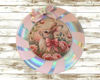 Plastic Round Pink and Silver TRAY Farmhouse Country Easter Decor BUNNY WITH BOW Wall Art HAPPY EASTER Cottage Chic Victorian Decor Handmade Gift Idea &nbsp;- JAMsCraftCloset