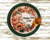 Metal Round TRAY Farmhouse Country Pumpkins Leaves and Floral Wall Art HAPPY FALL Y'ALL Handmade Gift Idea {{ JAMsCraftCloset }}