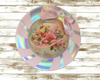 Plastic Round Pink and Silver TRAY Farmhouse Country Easter Decor VINTAGE EASTER BONNET Wall Art HAPPY EASTER Cottage Chic Victorian Decor Handmade Gift Idea &nbsp;- JAMsCraftCloset