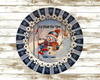 PLATE PLASTIC ROUND Blue and White DECOUPAGED Upcycled Repurposed Wall Art or Shelf Sitter I'D MELT FOR YOU 2 Christmas Holiday Snowman Home Decor Wall Art Gift WEDDING- JAMsCraftCloset