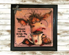 Wood Wall Art Plaque LET ME DRINK MY COFFEE Square Decoupaged Kitchen Home Decor Gift Idea Positive Saying - JAMsCraftCloset