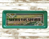 TRAY GREEN Plastic Rectangle Decoupaged Hand Painted Upcycled Repurposed Wall Art SPRING HAS SPRUNG Home Decor Decor Wall Art Gift - JAMsCraftCloset