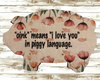 FARM ANIMALS PIG Wooden Hand Painted Handmade Decoupaged Farmhouse Decoration Home Decor Kitchen Decor- JAMsCraftCloset