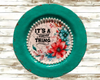 PLATE CHARGER TEAL AQUA PLASTIC ROUND DECOUPAGED Upcycled Repurposed Wall Art or Shelf Sitter IT IS A FOREVER THING Home Decor Wall Art Gift WEDDING - JAMsCraftCloset