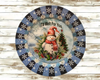 PLATE PLASTIC ROUND Blue and White DECOUPAGED Upcycled Repurposed Wall Art or Shelf Sitter I'D MELT FOR YOU Christmas Holiday Snowman Home Decor Wall Art Gift WEDDING - JAMsCraftCloset