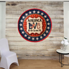 Plastic Round Star TRAY Farmhouse Country Patriotic AMERICA - LOVE IT OR LEAVE IT Wall Art HAPPY FOURTH OF JULY Cottage Chic Victorian Decor Handmade Gift Idea &nbsp;- JAMsCraftCloset