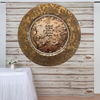 PLATE CHARGER GOLD EMBOSSED FLORAL PLASTIC ROUND DECOUPAGED Upcycled Repurposed Wall Art or Shelf Sitter A HEART OF GOLD IS WHERE THE RAINBOW BEGINS Home Decor Wedding Gift - JAMsCraftCloset