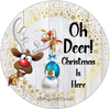 ROUND Digital Graphic Design OH DEER - CHRISTMAS IS HERE Sublimation PNG SVG Lake House Sign Farmhouse Country Home Cabin HOLIDAY Wall Art Wreath Design Gift Crafters Delight HAPPY CRAFTING - JAMsCraftCloset