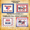 TUMBLER Full Wrap Sublimation Digital Graphic Design PATRIOTIC DESIGNS FROM BUNDLE 3 Download IN GOD WE TRUST SVG-PNG Patio Porch Decor Gift Picnic Crafters Delight - Digital Graphic Design - JAMsCraftCloset