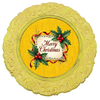ROUND Digital Graphic Design &nbsp;Merry Christmas Holly Berries Yellow Background - CHRISTMAS DESIGN PNG-JPEG-PDF-SVG-Decoupage-Sublimation Design Graphic Country Farmhouse Home Decor HOLIDAY Decor Gift Crafters Delight - JAMsCraftCloset
