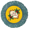 ROUND Digital Graphic Design &nbsp;Merry Christmas Holly Berries Yellow Background - CHRISTMAS DESIGN PNG-JPEG-PDF-SVG-Decoupage-Sublimation Design Graphic Country Farmhouse Home Decor HOLIDAY Decor Gift Crafters Delight - JAMsCraftCloset