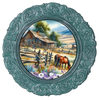 ROUND Digital Graphic Design HOUSE AND HORSES- Farm Scene Floral Wedding Gift First Home Sublimation Decoupage PNG SVG Country Farmhouse Home Kitchen Decor Wall Art Shelf Sitter Gift Crafters Delight - JAMsCraftCloset