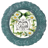 ROUND Digital Graphic Design - WALK BY FAITH DAISIES - Wedding Gift HOME DECOR Sublimation Decoupage PNG SVG PDF JPEG Country Farmhouse Wall Art Shelf Sitter Gift Crafters Delight - JAMsCraftCloset