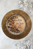 PLATE CHARGER GOLD EMBOSSED FLORAL PLASTIC ROUND DECOUPAGED Upcycled Repurposed Wall Art or Shelf Sitter LOVE IS MORE PRECIOUS THAN GOLD Home Decor Wedding Gift - JAMsCraftCloset