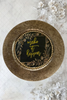 PLATE CHARGER GOLD EMBOSSED FLORAL PLASTIC ROUND DECOUPAGED Upcycled Repurposed Wall Art or Shelf Sitter MAKE IT HAPPEN Home Decor Wedding Gift - JAMsCraftCloset