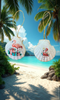 SCALLOP SEASHELL CHRISTMAS ORNAMENT- Shell FLAMINGO Christmas Ornaments SET 4 - BEACH COASTAL DECOR - Handmade Hand Painted DECOUPAGED Repurposed Upcycled Gift SET OF 2 Ornaments - JAMsCraftCloset