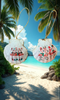 SCALLOP SEASHELL CHRISTMAS ORNAMENT- Shell FLAMINGO Christmas Ornaments SET 1 - BEACH COASTAL DECOR - Handmade Hand Painted DECOUPAGED Repurposed Upcycled Gift SET OF 2 Ornaments - JAMsCraftCloset