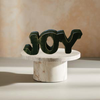 JOY Chunky Green Wooden Primitive Hand Painted Handmade Christmas Winter Decoration Home Decor Holiday