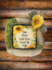 Dollar Tree CLEAR SQUARE Plastic PLATE Farmhouse Country Wall Art Sunflower Design RISE SHINE HOLD YOUR HEAD UP HIGH Handmade Gift Idea Crafters Delight - JAMsCraftCloset