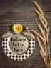 Dollar Tree Plastic Navy Blue and Silver CHARGER PLATE Farmhouse Country Wall Art WELCOME TO THE FARM Handmade Gift Idea Crafters Delight {{ JAMsCraftCloset }}