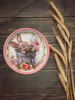 Metal Round TRAY Farmhouse Country EASTER BUNNY IN PAIL Wall Art HAPPY EASTER Cottage Chic Victorian Decor Handmade Gift Idea {{ JAMsCraftCloset }}