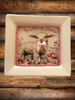 Heavy Ceramic Square Dish Wall Art EASTER Lamb With Bow Home Decor Nursery Decor Handmade Decor Gift Idea &nbsp;- JAMsCraftCloset