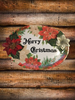 Hard Plastic OVAL TRAY Farmhouse Country Home Decor MERRY CHRISTMAS POINSETTIA Wall Art Cottage Chic Decor Kitchen Decor Victorian Christmas Holiday Decor Handmade Gift Idea &nbsp;- JAMsCraftCloset