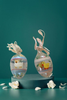 Vintage Set of 2 Plastic Hand Painted Easter Egg Ornaments Tree Decorations Easter Egg Tree Collectible Rare Discontinued Gift Idea - JAMsCraftCloset