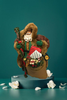 Shelf Sitters SANTA WEARING FUR TRIMMED COAT Paper Mache Vintage Holiday Decoration Christmas Decor Gift Idea Discontinued - JAMsCraftCloset