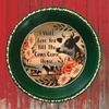 Pie Pan Forrest Green LOVE YOU TILL THE COWS COME HOME Farmhouse Country Cows Wall Art Handmade Hand Painted Repurposed Upcycled Gift Idea Crafters Delight {{ JAMsCraftCloset }}