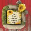 Dollar Tree CLEAR SQUARE Plastic PLATE Farmhouse Country Wall Art Sunflower Design RISE SHINE HOLD YOUR HEAD UP HIGH Handmade Gift Idea Crafters Delight - JAMsCraftCloset