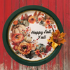 Metal Round TRAY Farmhouse Country Pumpkins Leaves and Floral Wall Art HAPPY FALL Y'ALL Handmade Gift Idea {{ JAMsCraftCloset }}