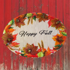 Hard Plastic OVAL TRAY Farmhouse Country Leaves, Acorns, Wheat Wall Art HAPPY FALL Cottage Chic Victorian Decor Handmade Gift Idea {{ JAMsCraftCloset }}