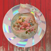Plastic Round Pink and Silver TRAY Farmhouse Country Easter Decor VINTAGE EASTER BONNET Wall Art HAPPY EASTER Cottage Chic Victorian Decor Handmade Gift Idea &nbsp;- JAMsCraftCloset