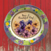 PLATE FLORAL PLASTIC ROUND DECOUPAGED Upcycled Repurposed Wall Art or Shelf Sitter HAVE A BEAUTIFUL DAY YELLOW Background Home Decor Wall Art Gift WEDDING - JAMsCraftCloset