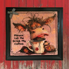 Wood Wall Art Plaque LET ME DRINK MY COFFEE Square Decoupaged Kitchen Home Decor Gift Idea Positive Saying - JAMsCraftCloset