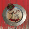 Galvanized Metal Round Charger Plate Christmas Decor Decoupaged Farmhouse Country Wall Art Shelf Sitter BELIEVE IN THE MAGIC OF SNOW Handmade Gift Idea - JAMsCraftCloset